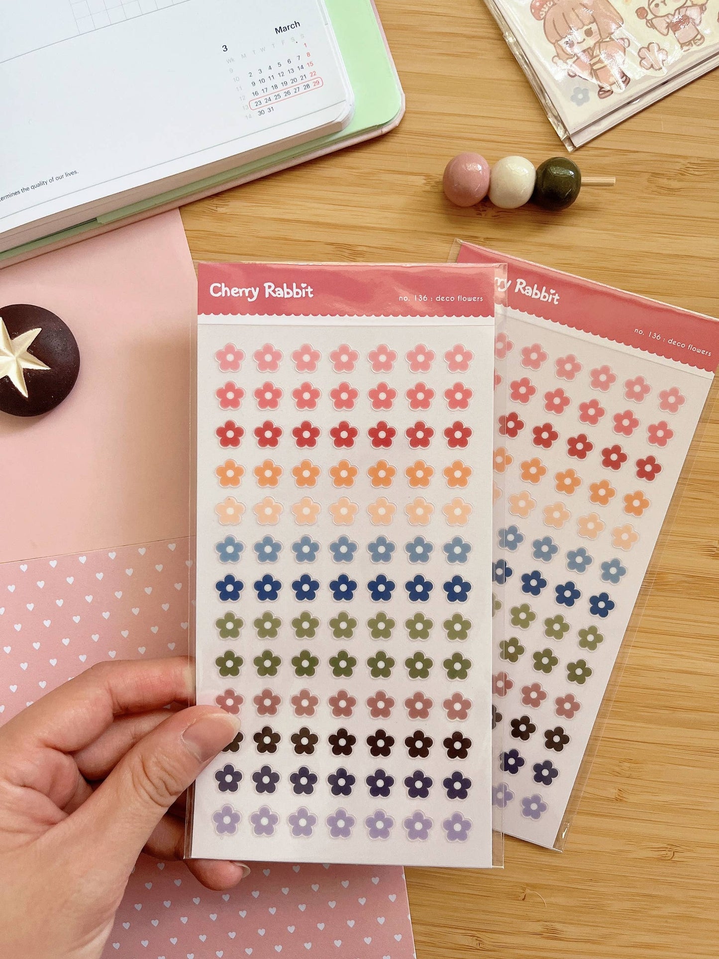 Cherry Rabbit | Deco Flowers Sticker Sheet no.136