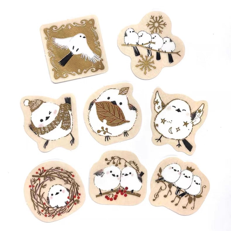 Shinzi Katoh | Long Tailed Tit with Gold Foil Sticker Flakes