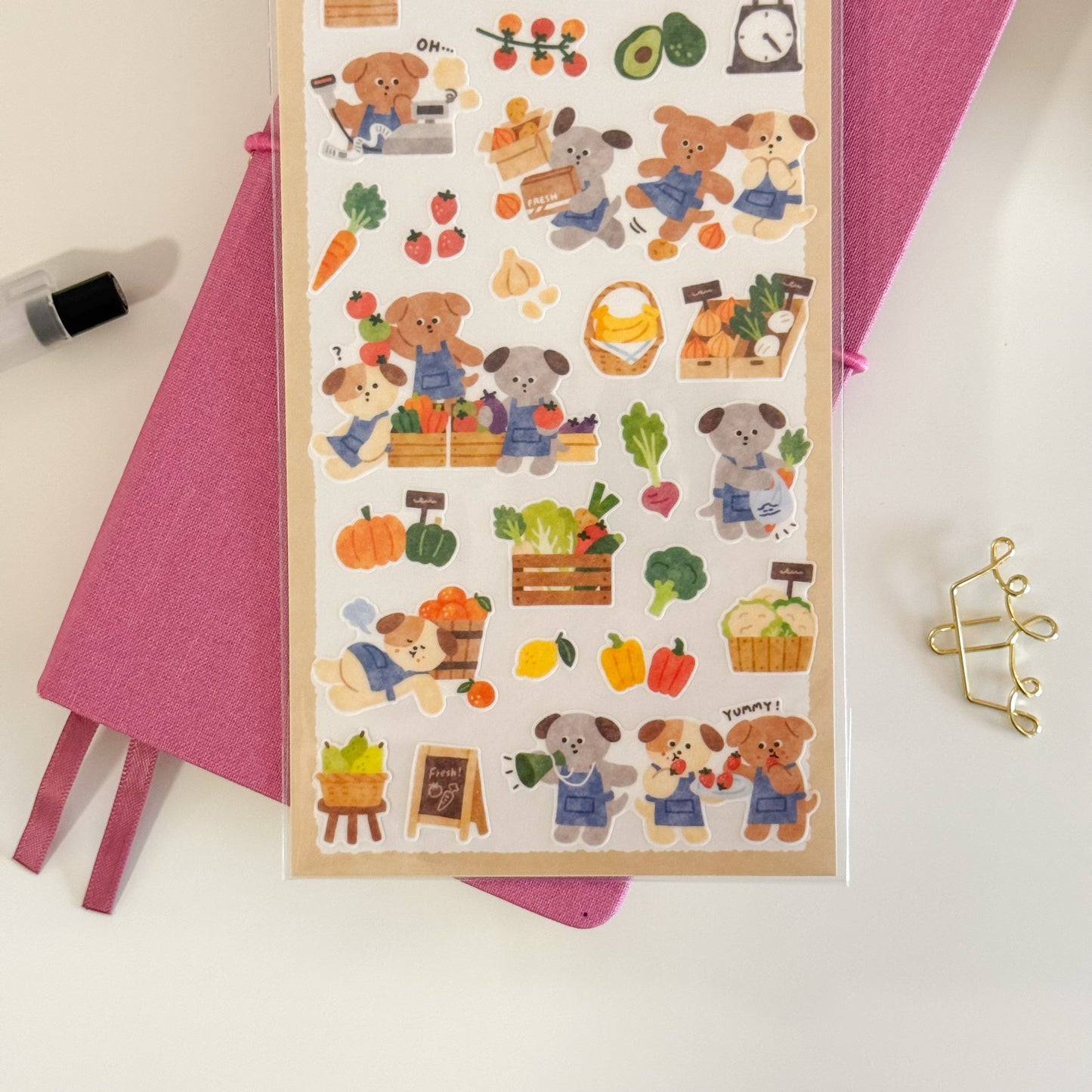 Mind Wave Wakuwaku Workers Sticker - Vegetable Store