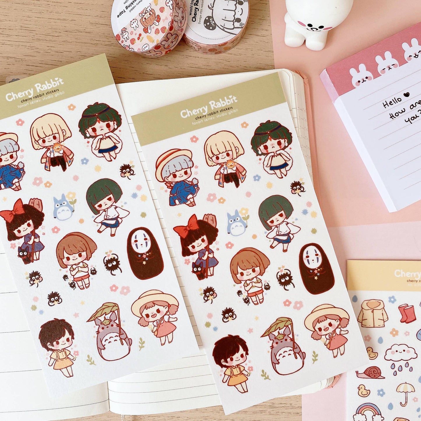 Cherry Rabbit | Studio Ghibli Sticker Sheet