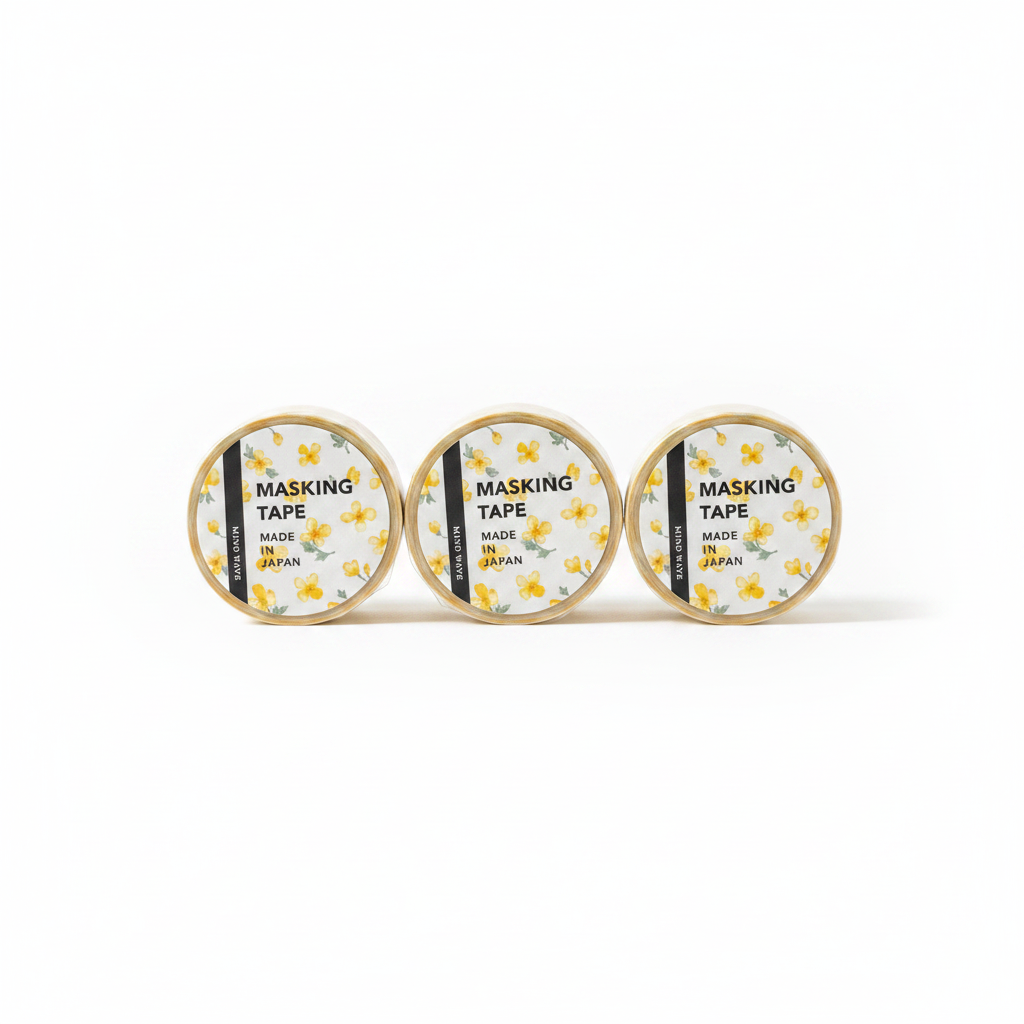 Mind Wave Masking Tape Flower Watercolor - 3 rolls