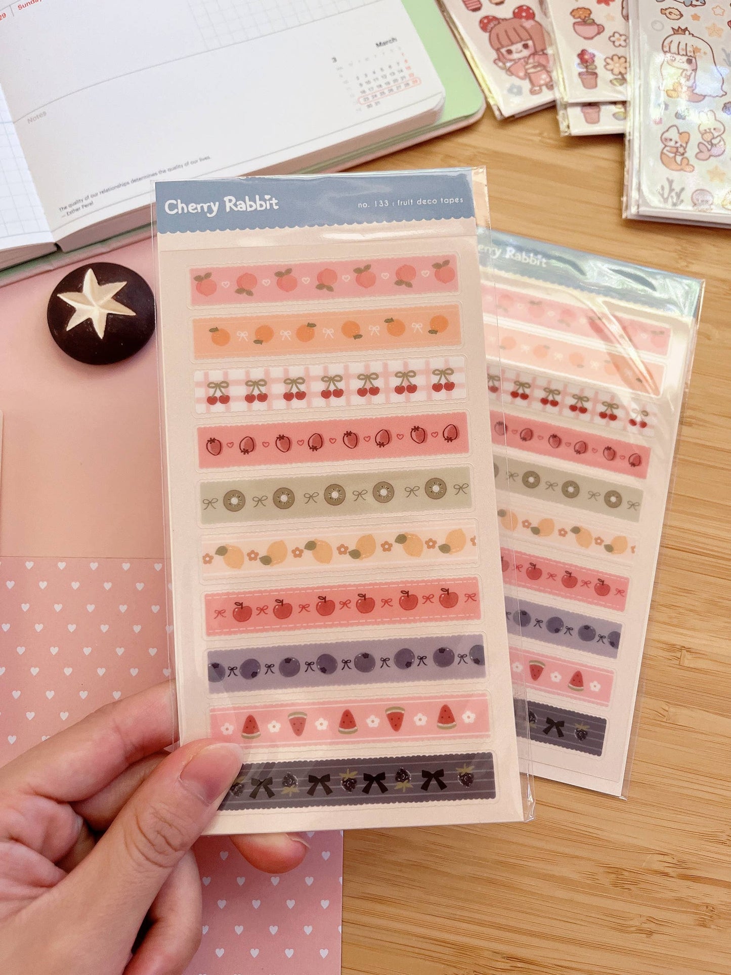 Cherry Rabbit | Fruit Deco Tapes Sticker Sheet