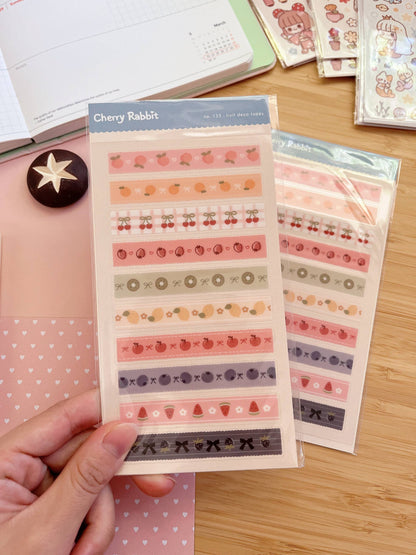 Cherry Rabbit | Fruit Deco Tapes Sticker Sheet