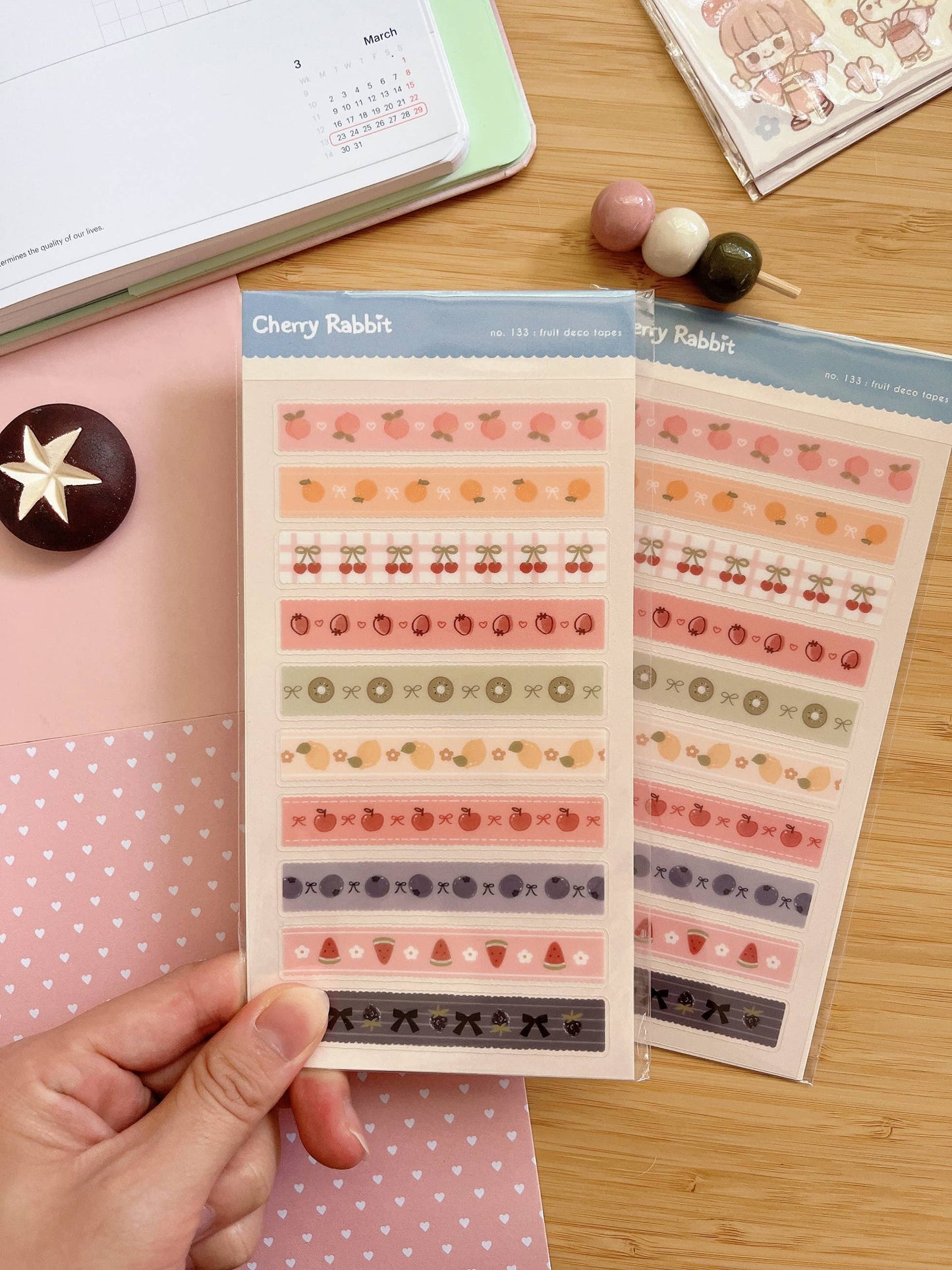Cherry Rabbit | Fruit Deco Tapes Sticker Sheet