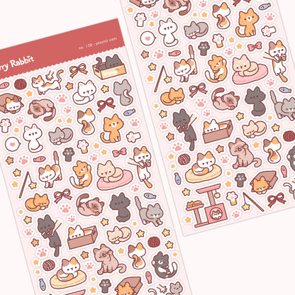 Cherry Rabbit | Playful Cats Sticker Sheet no.128