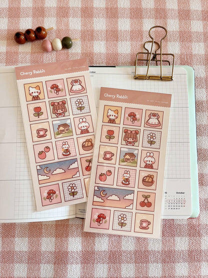 Cherry Rabbit | Lovely Cottage Sticker Sheet