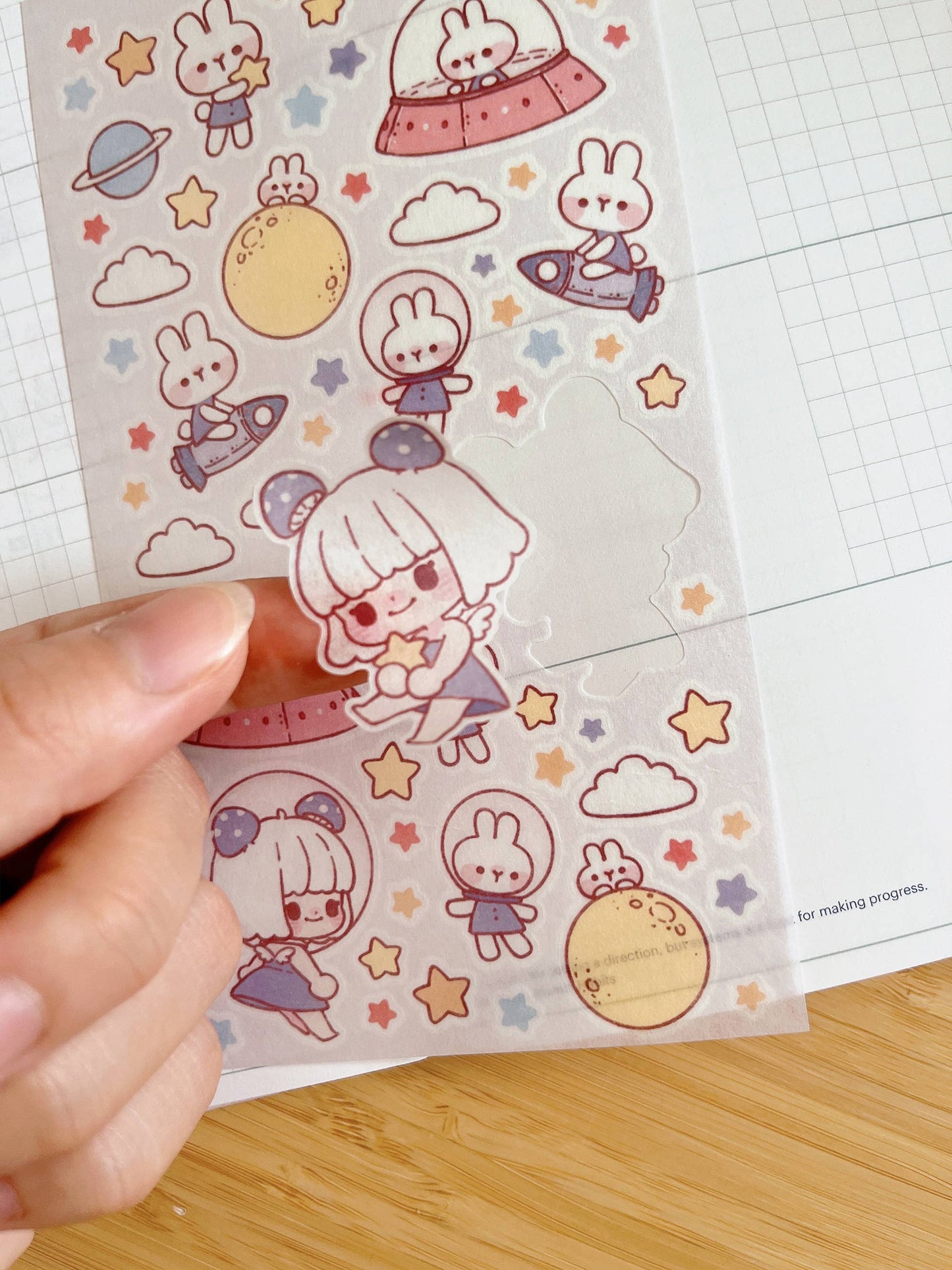 Cherry Rabbit | Space Adventure Sticker Sheet