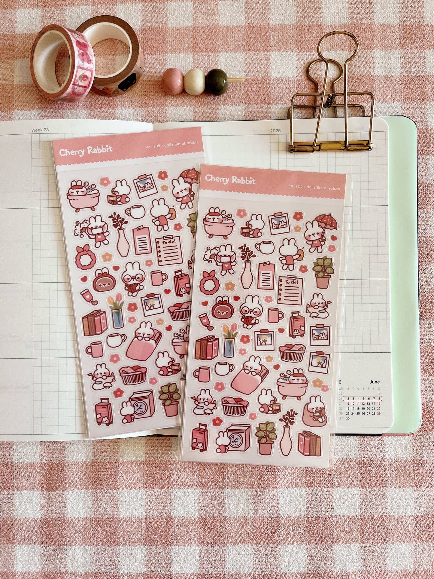 Cherry Rabbit | Daily Life of Rabbit Sticker Sheet no.105