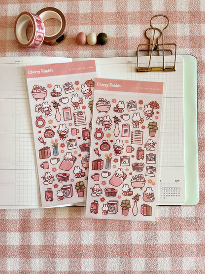 Cherry Rabbit | Daily Life of Rabbit Sticker Sheet no.105