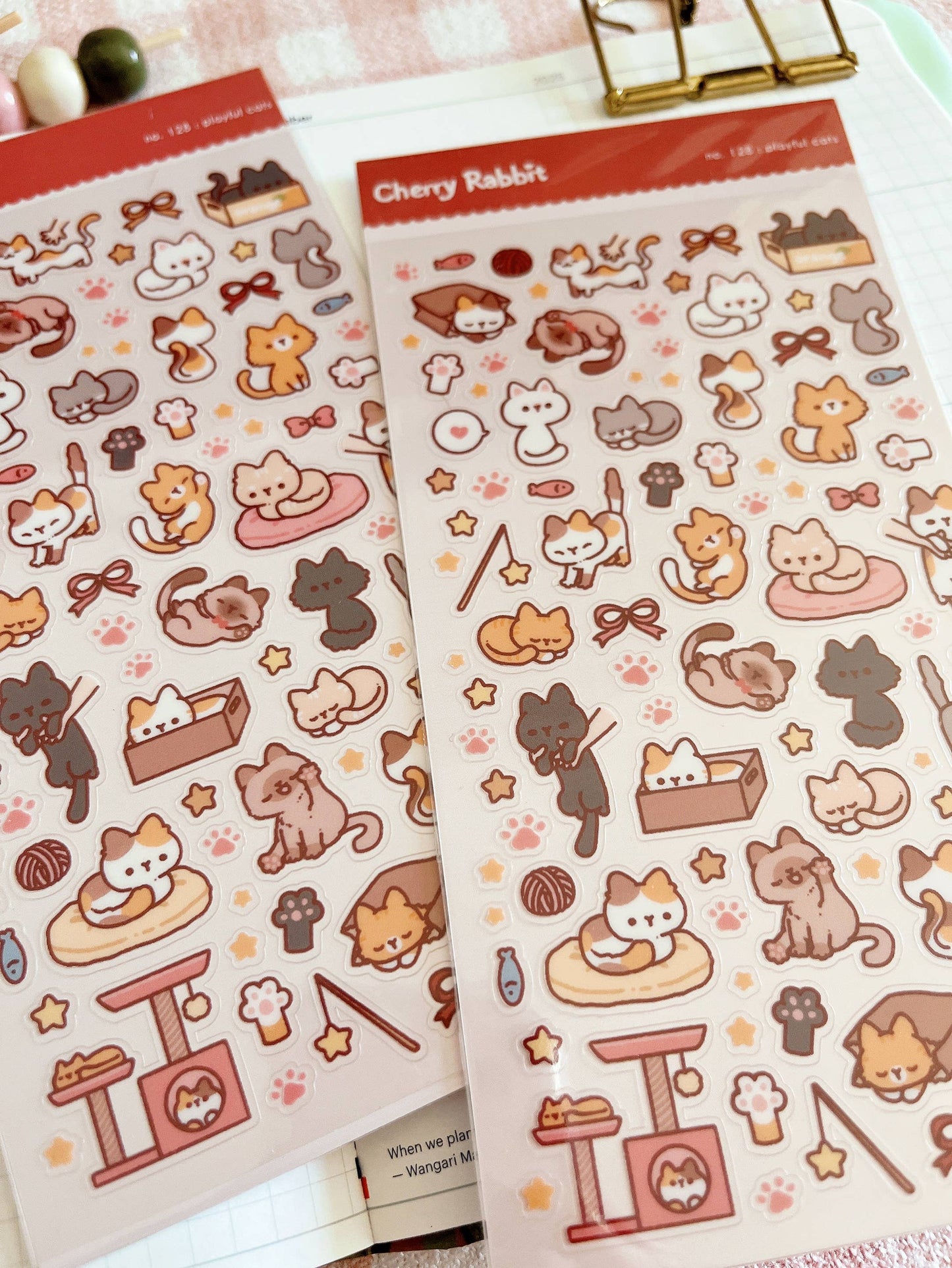 Cherry Rabbit | Playful Cats Sticker Sheet no.128