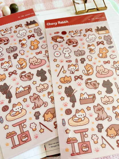 Cherry Rabbit | Playful Cats Sticker Sheet no.128