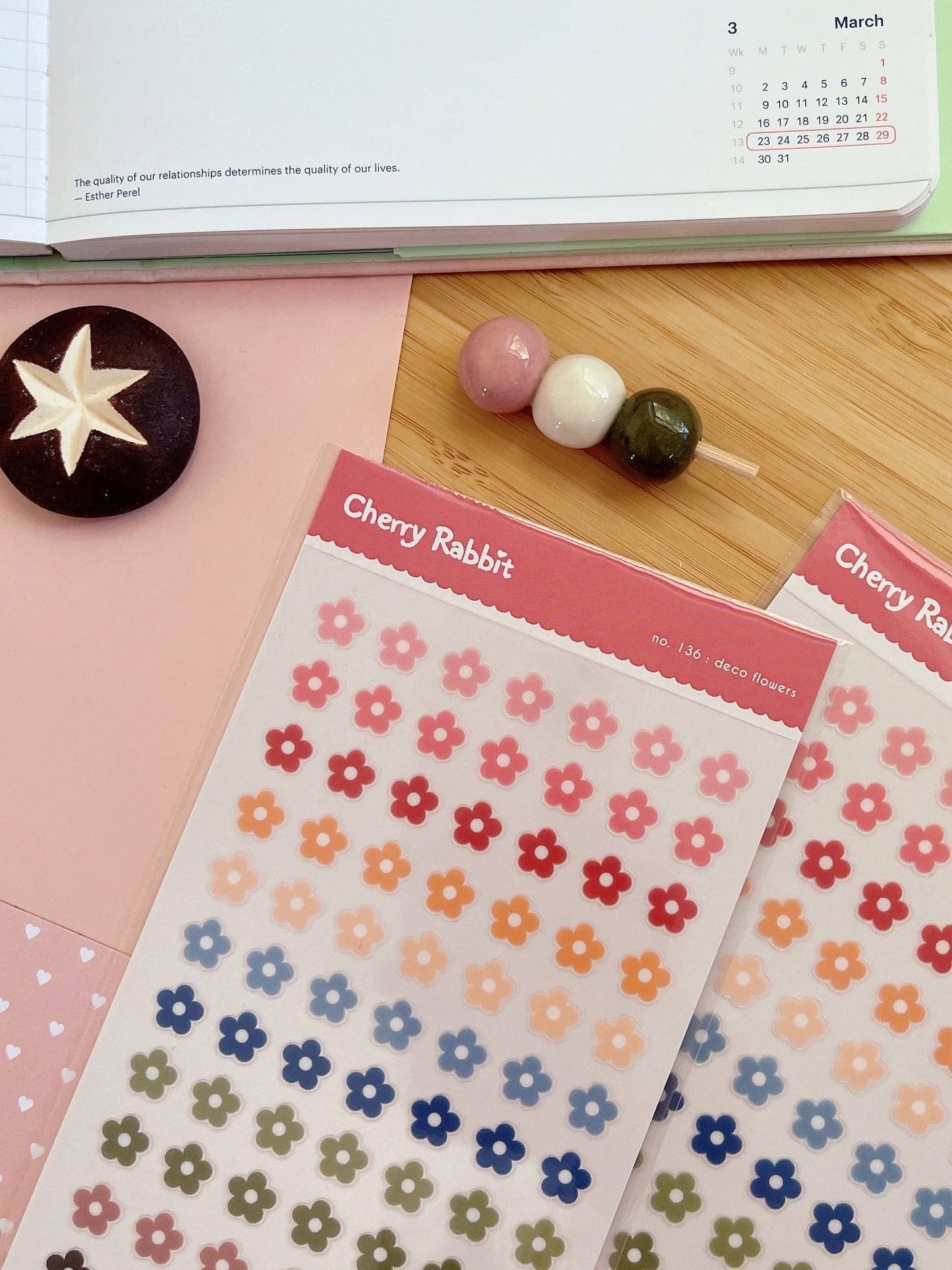 Cherry Rabbit | Deco Flowers Sticker Sheet no.136