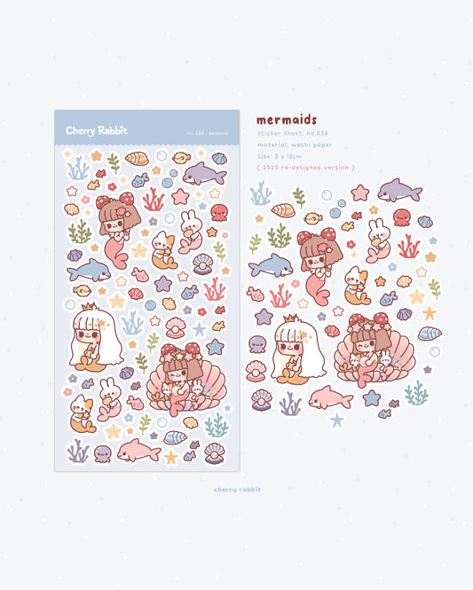 Cherry Rabbit | Mermaids Sticker Sheet no.038