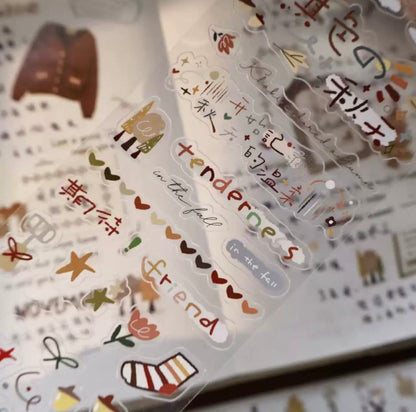 Yier Studio | Warm Autumn Hand Collection Sticker Roll