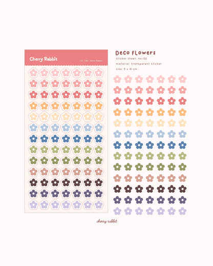 Cherry Rabbit | Deco Flowers Sticker Sheet no.136