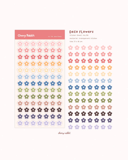 Cherry Rabbit | Deco Flowers Sticker Sheet no.136