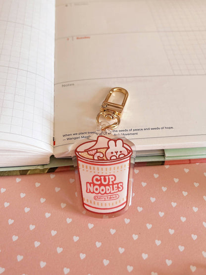 Cherry Rabbit | Cup Noodle Keychain