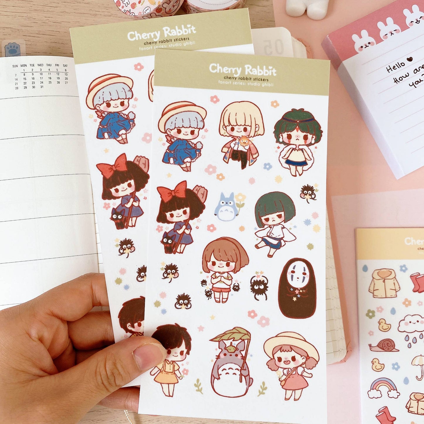 Cherry Rabbit | Studio Ghibli Sticker Sheet