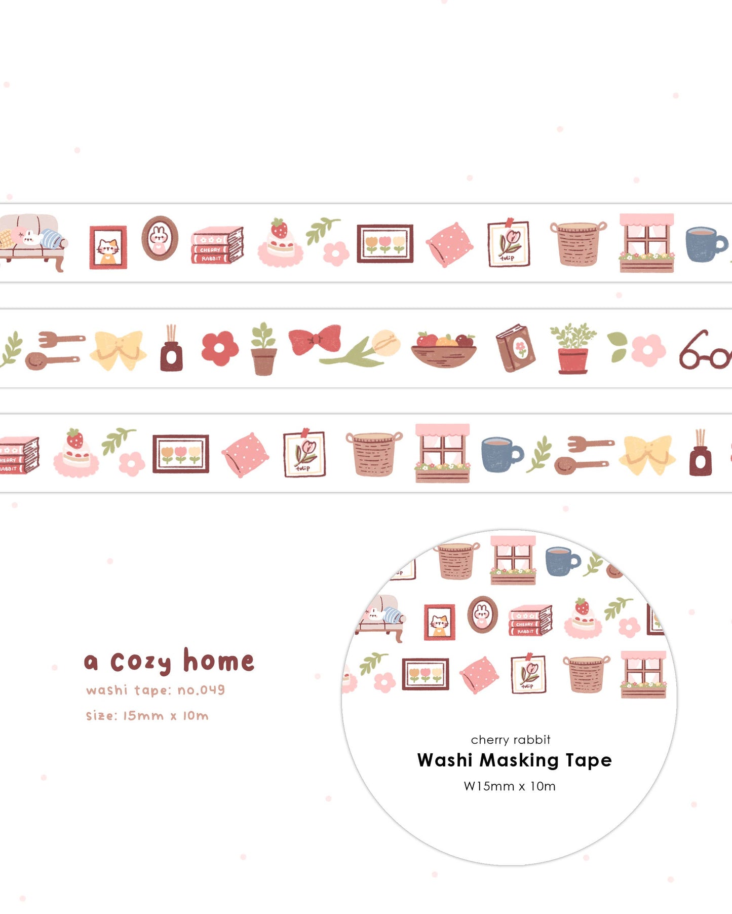 Cherry Rabbit | A Cozy Home Washi Tape