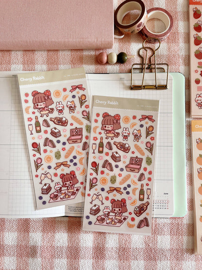 Cherry Rabbit | Lovely Picnic Sticker Sheet