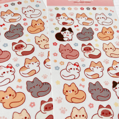 Cherry Rabbit | Cat Loaf Sticker Sheet no.083