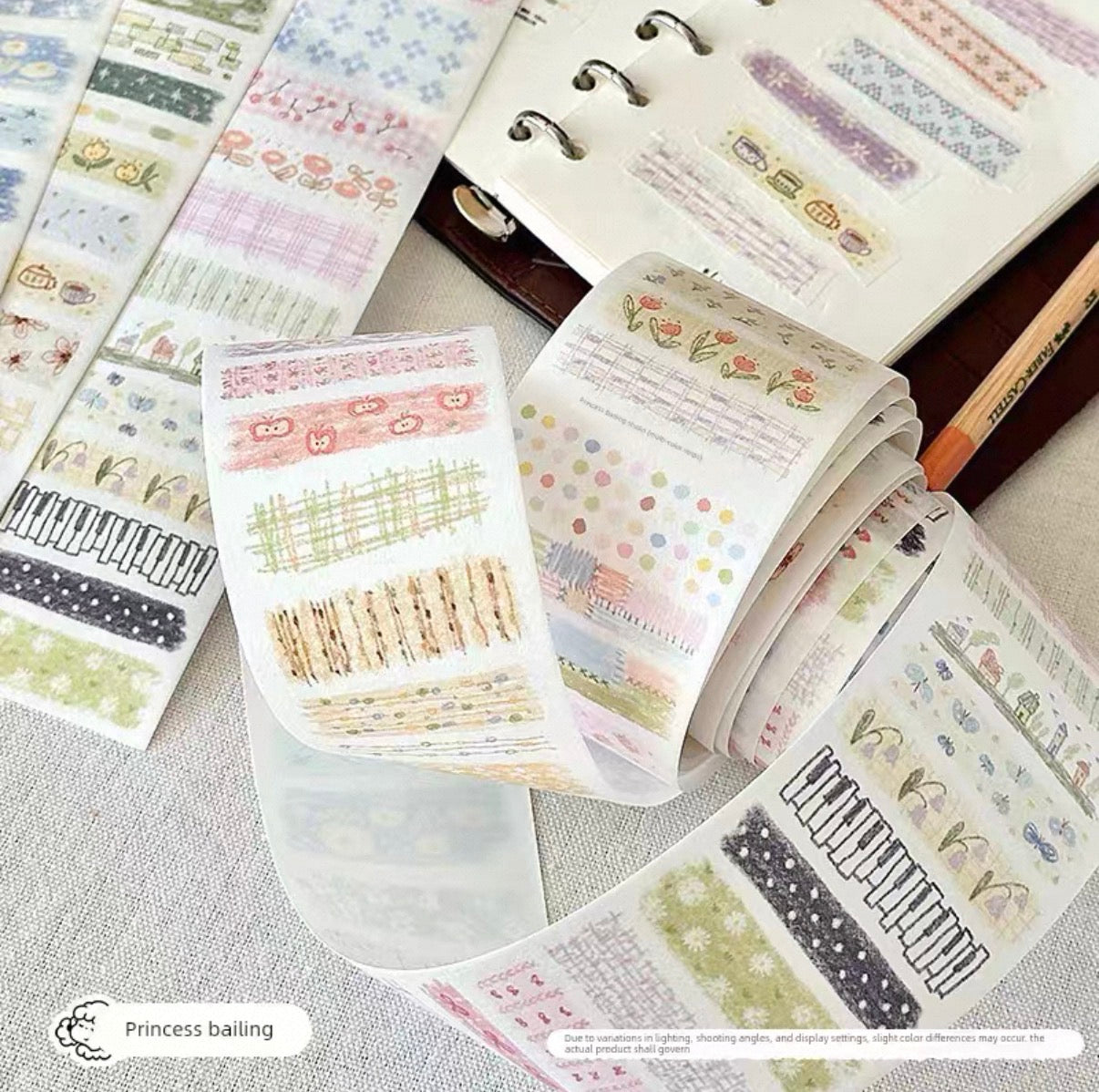Princess Bailing | Cozy Sketch Strips Washi Roll