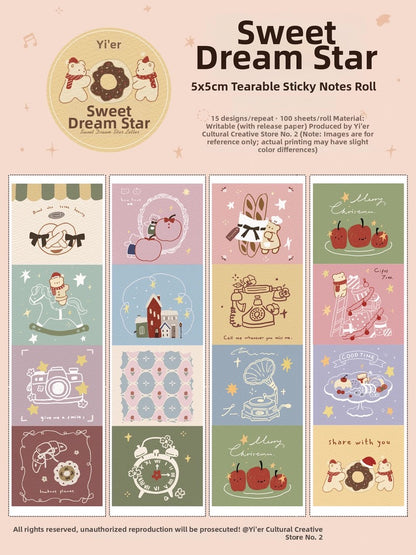 Yier Studio | Sweet Dream Star Tearable Sticky Notes Roll