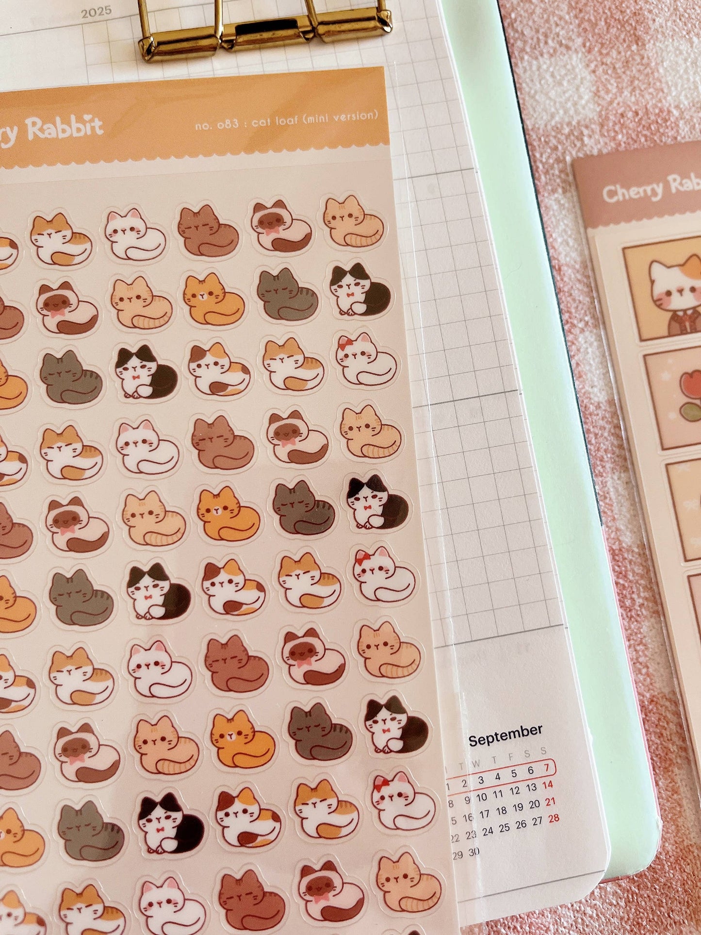 Cherry Rabbit | Cat Loafs (Mini Version) Sticker Sheet no.082 - ver.2