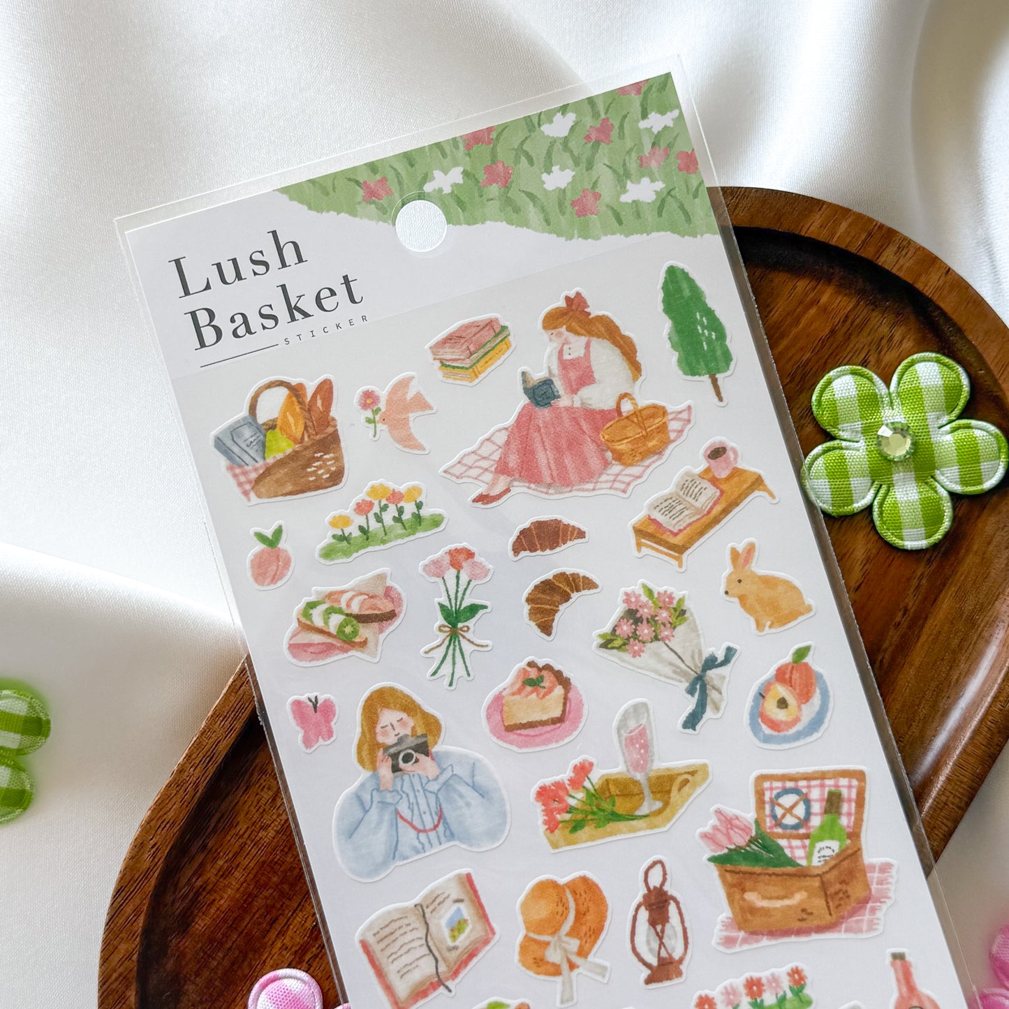 Mind Wave Lush Basket Sticker - Pink