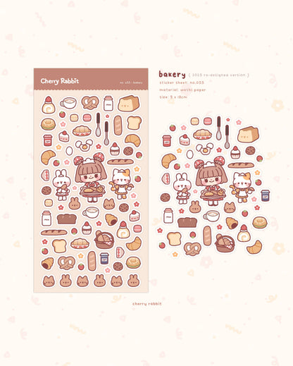 Cherry Rabbit | Bakery Sticker Sheet no.055
