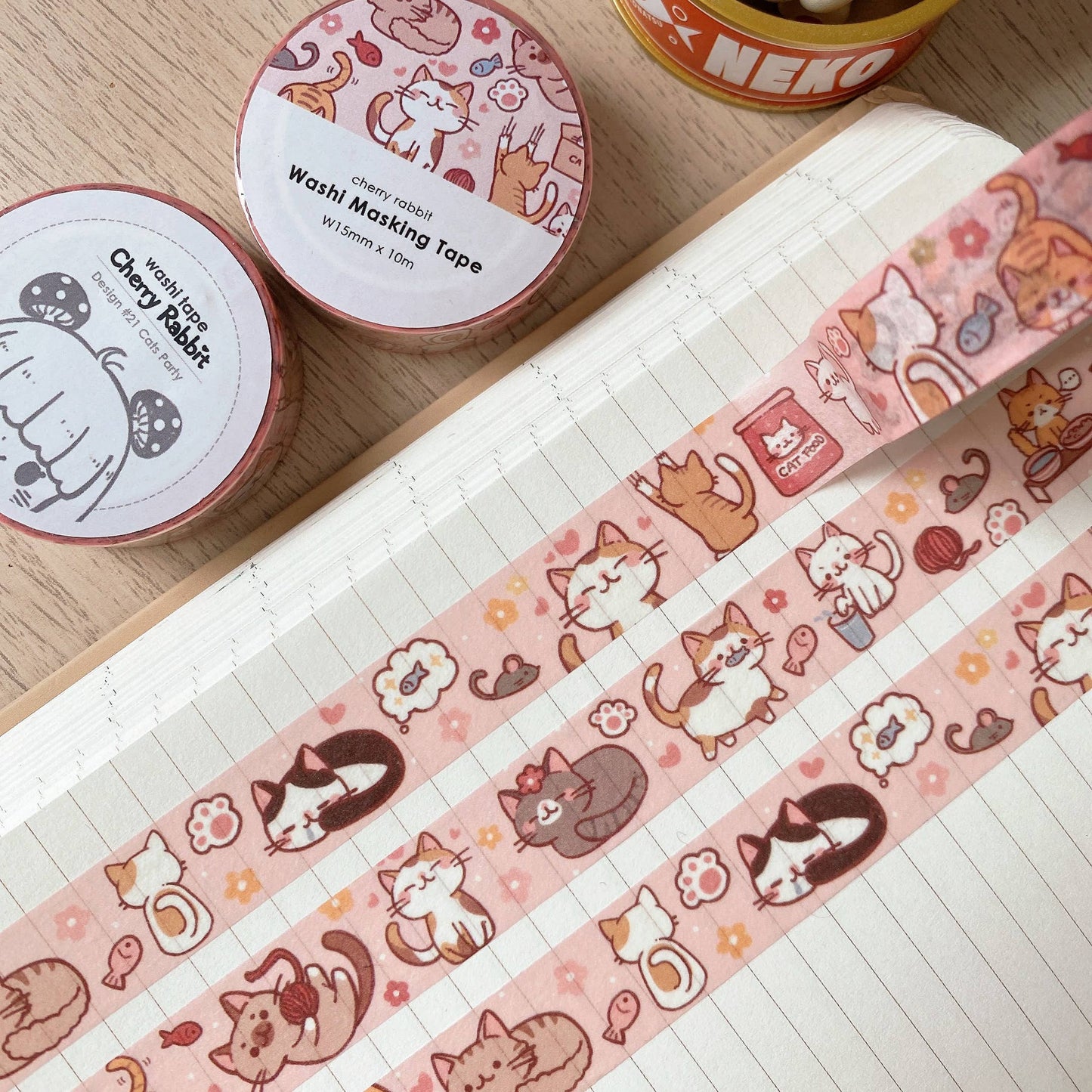 Cherry Rabbit | Cat Party Washi Tape