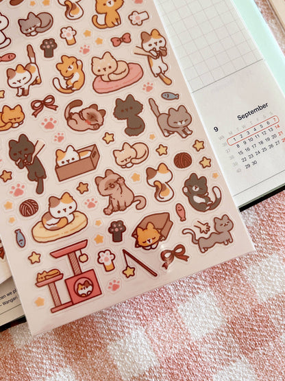 Cherry Rabbit | Playful Cats Sticker Sheet no.128