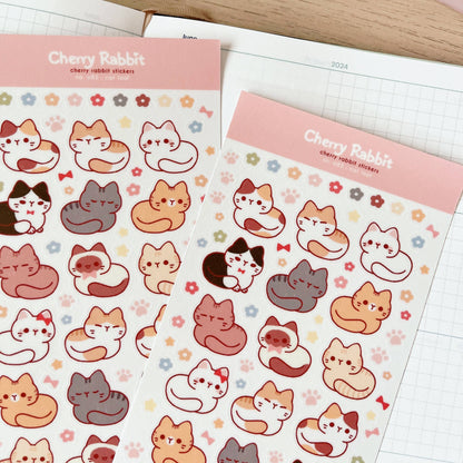 Cherry Rabbit | Cat Loaf Sticker Sheet no.083
