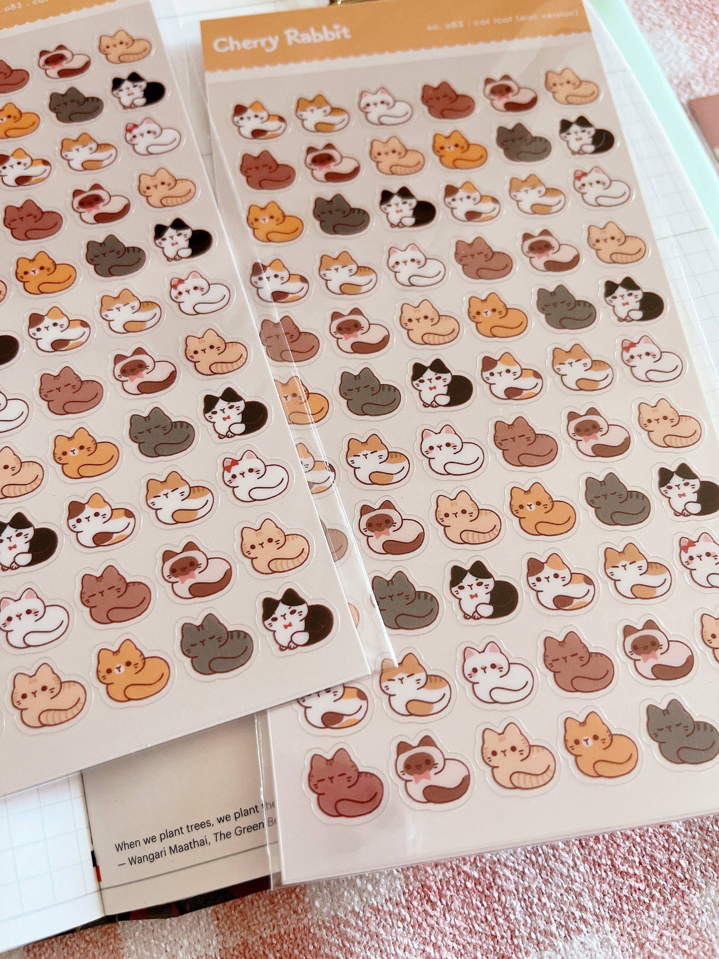 Cherry Rabbit | Cat Loafs (Mini Version) Sticker Sheet no.082 - ver.2