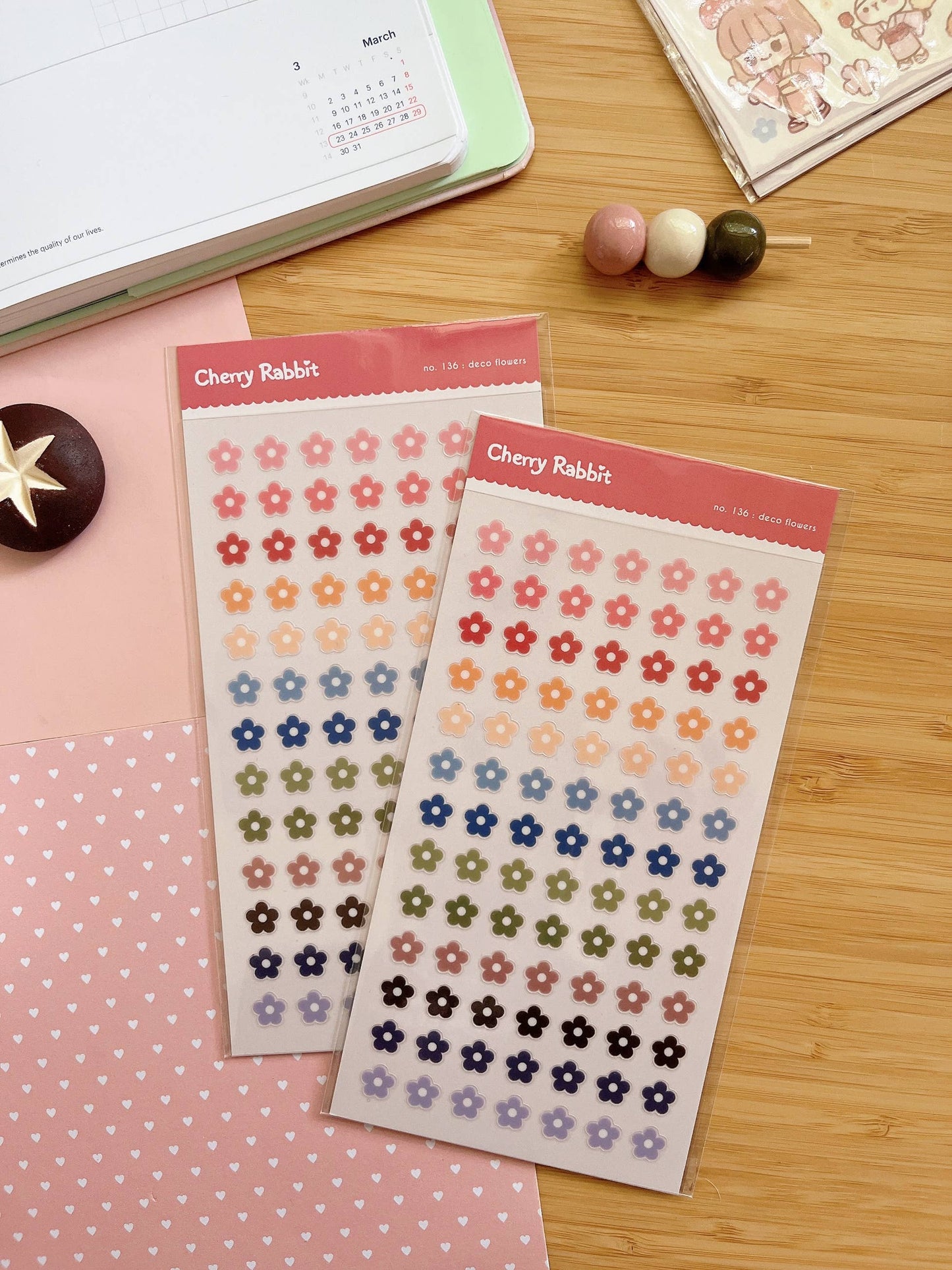 Cherry Rabbit | Deco Flowers Sticker Sheet no.136