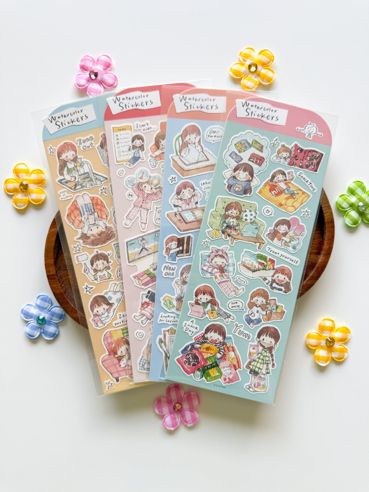 zZoton Molinta | Hand-Drawn Watercolor Sticker Sheet