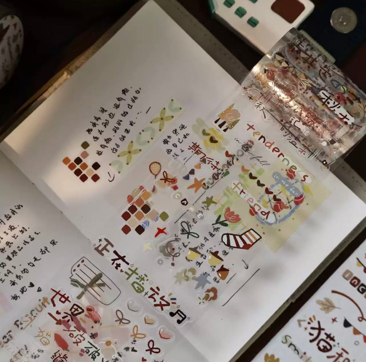 Yier Studio | Warm Autumn Hand Collection Sticker Roll
