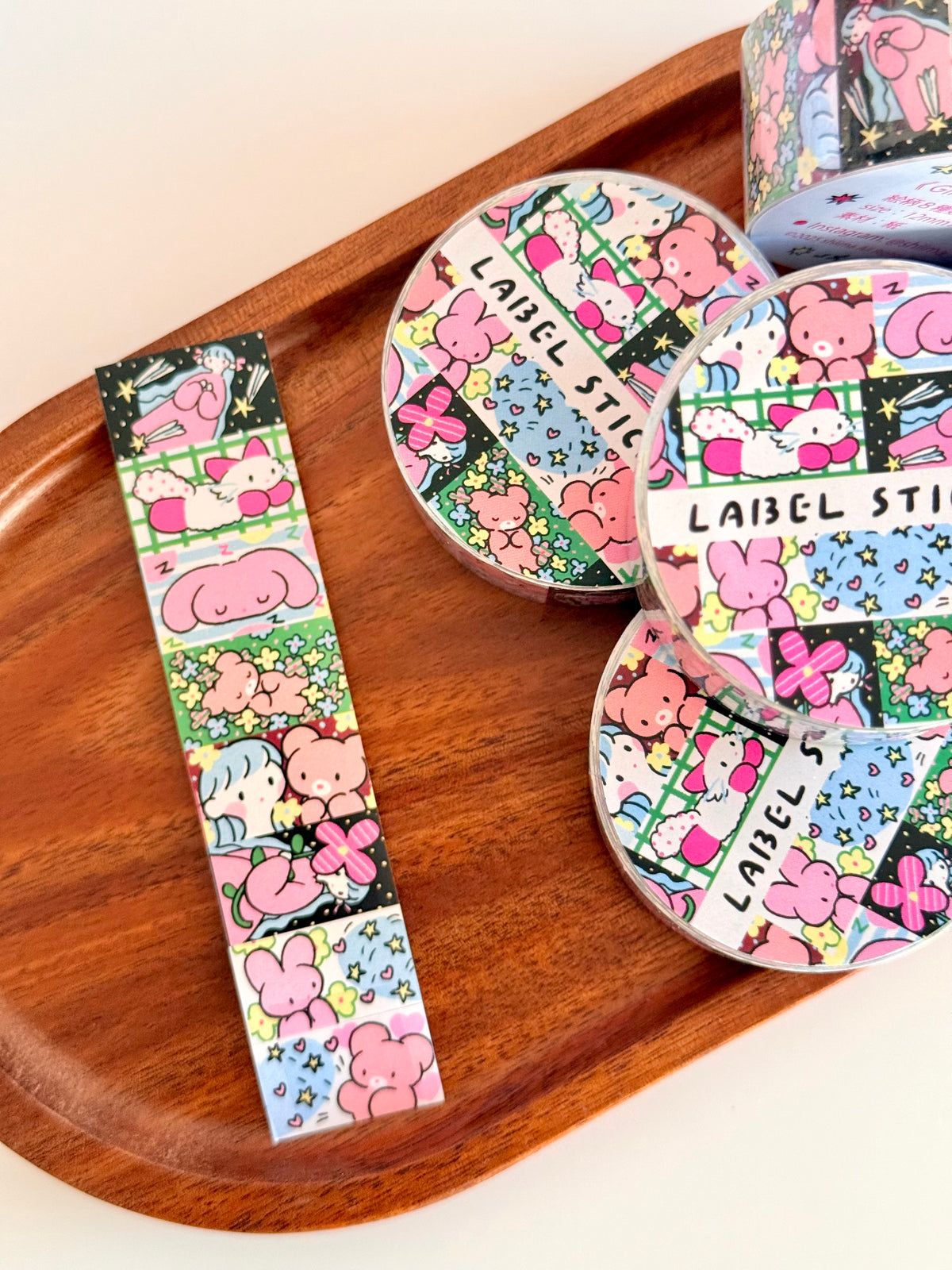 Shiima | Girl and Animals Labeler Sticker Roll