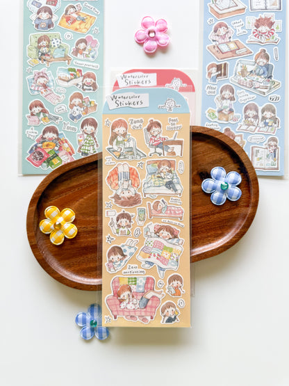 zZoton Molinta | Hand-Drawn Watercolor Sticker Sheet