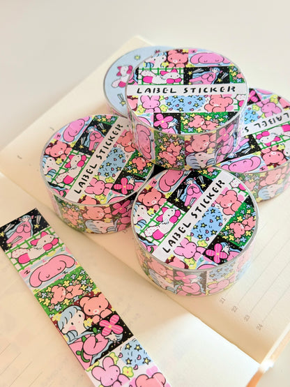 Shiima | Girl and Animals Labeler Sticker Roll