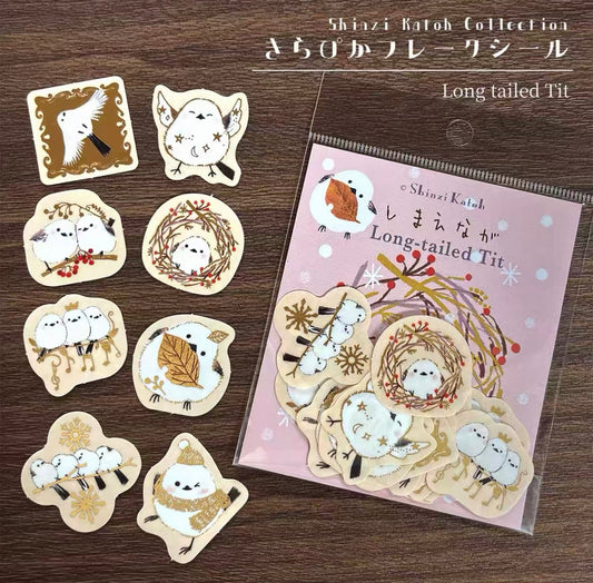 Shinzi Katoh | Long Tailed Tit with Gold Foil Sticker Flakes