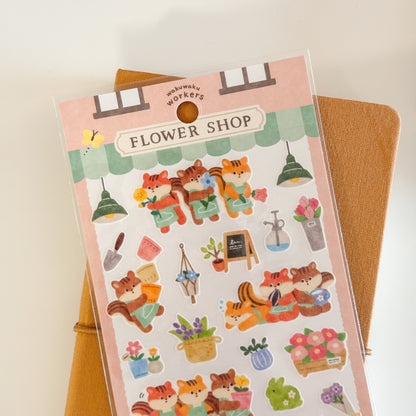 Mind Wave Wakuwaku Workers Sticker - Flower Shop