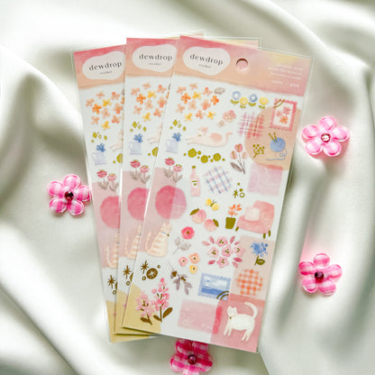 Mind Wave Dewdrop Clear PET Sticker Sheet - Made in Japan