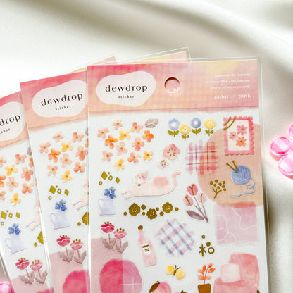 Mind Wave Dewdrop Clear PET Sticker Sheet - Made in Japan