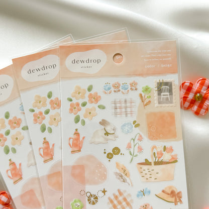 Mind Wave Dewdrop Clear PET Sticker Sheet - Made in Japan