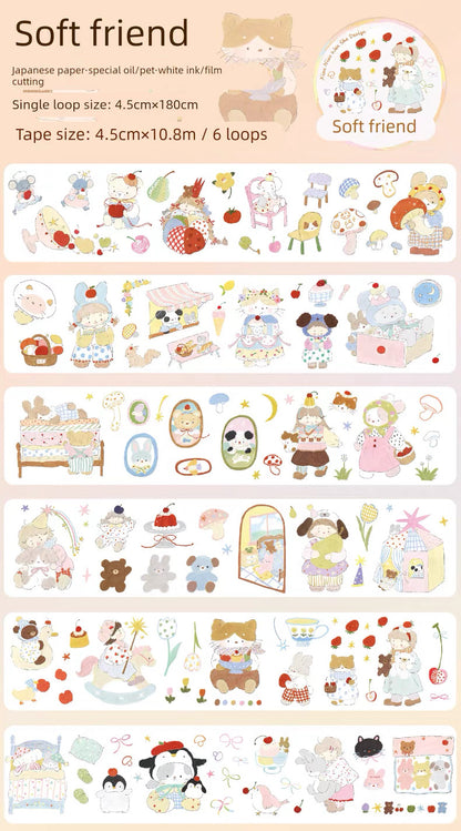 Xian Niao Wen She | Soft Friend Sticker Roll
