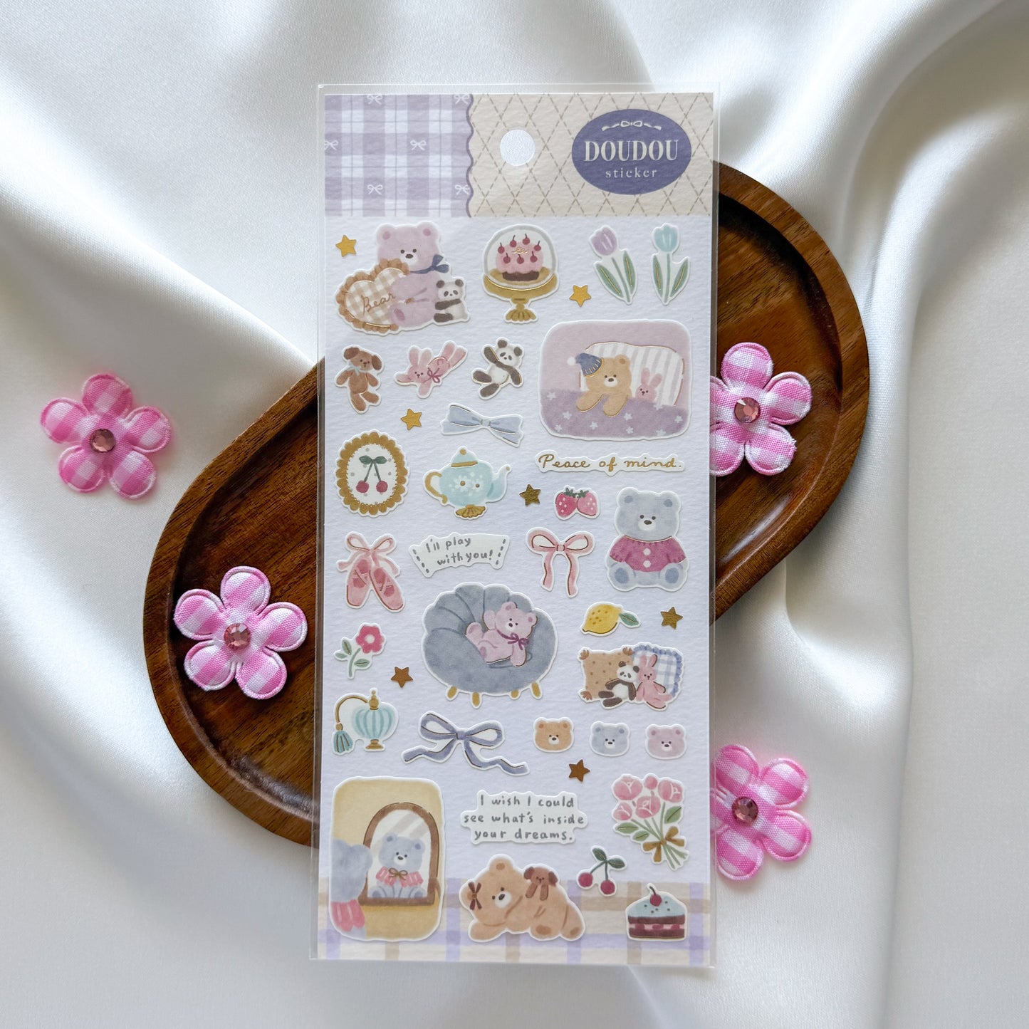 Mind Wave DouDou Sticker Sheet - Yume Kuma (Dream Bear)
