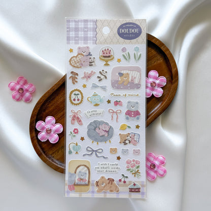 Mind Wave DouDou Sticker Sheet - Yume Kuma (Dream Bear)
