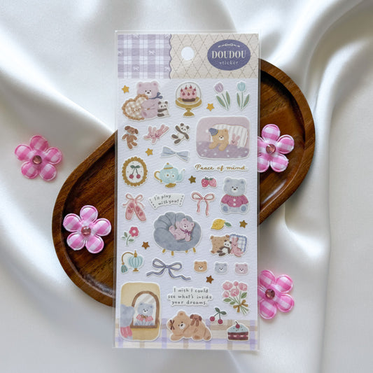 Mind Wave DouDou Sticker Sheet - Yume Kuma (Dream Bear)