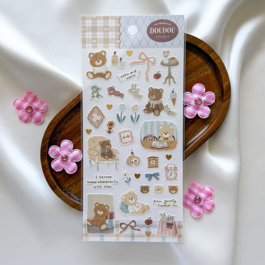 Mind Wave DouDou Sticker Sheet - Kuma (Bear)